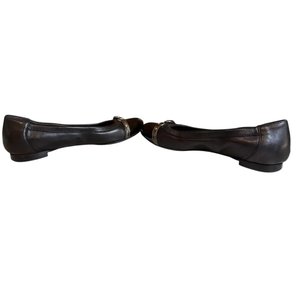 AGL Attilio Giusti Leombruni Monika Cap Toe Ballet Flats Black 38.5